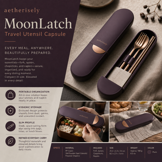 Aetherisely™ MoonLatch™ Personal Flatware Capsule