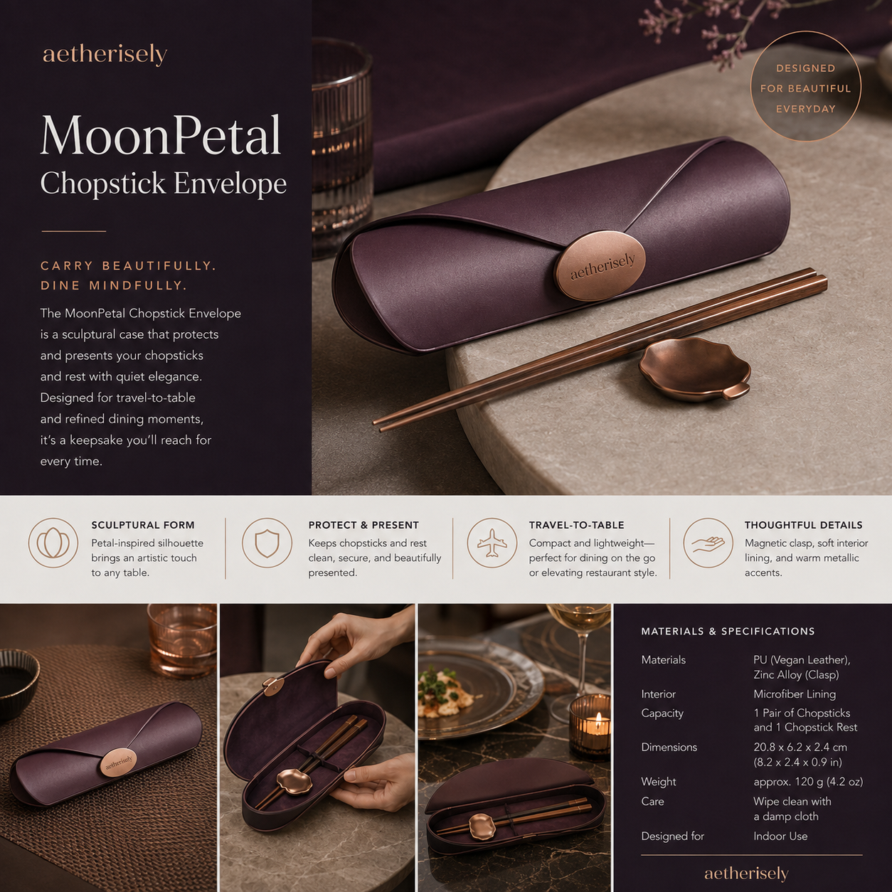 Aetherisely™ MoonPetal™ Protective Chopstick Sleeve