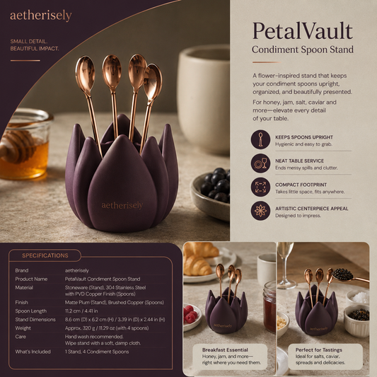Aetherisely™ PetalVault™ Upright Tasting Spoon Bloom