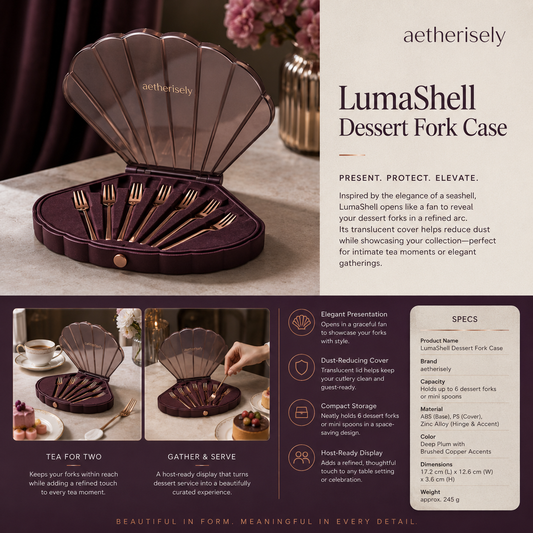 Aetherisely™ LumaShell™ Fan-Fold Dessert Fork Case