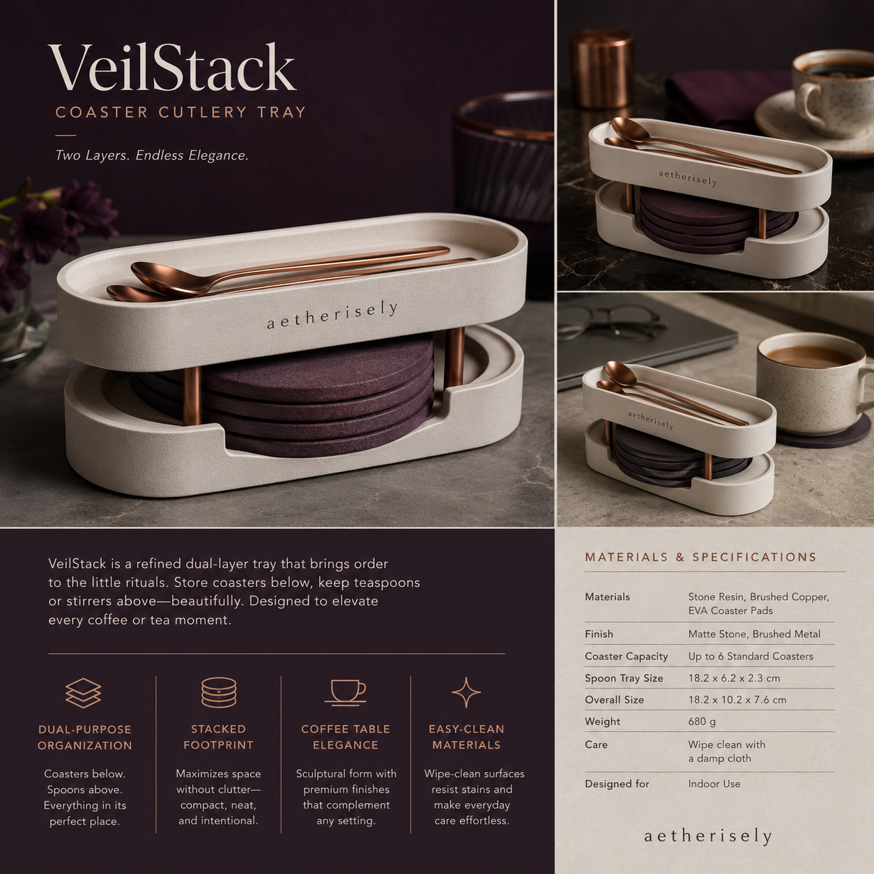Aetherisely™ VeilStack™ Layered Hosting Tray